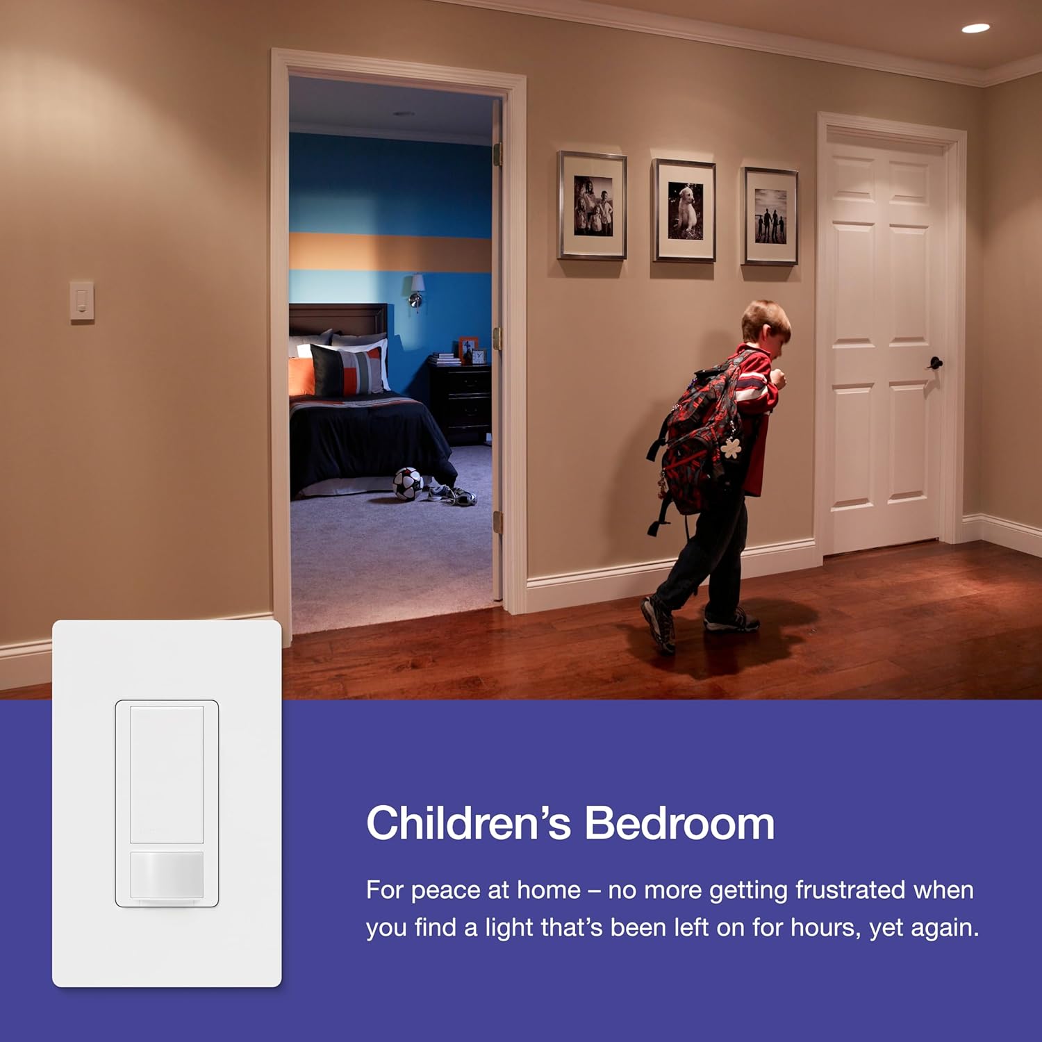 Lutron Motion Sensor Light Switch, 2 Amp Single Pole, for Any Bulb | Auto On/Auto Off sensor for bathroom, garage, laundry room, delay off timer, Title 24 compliant, MS-OPS2H-2-WH, White, 2 Pack - Image 6