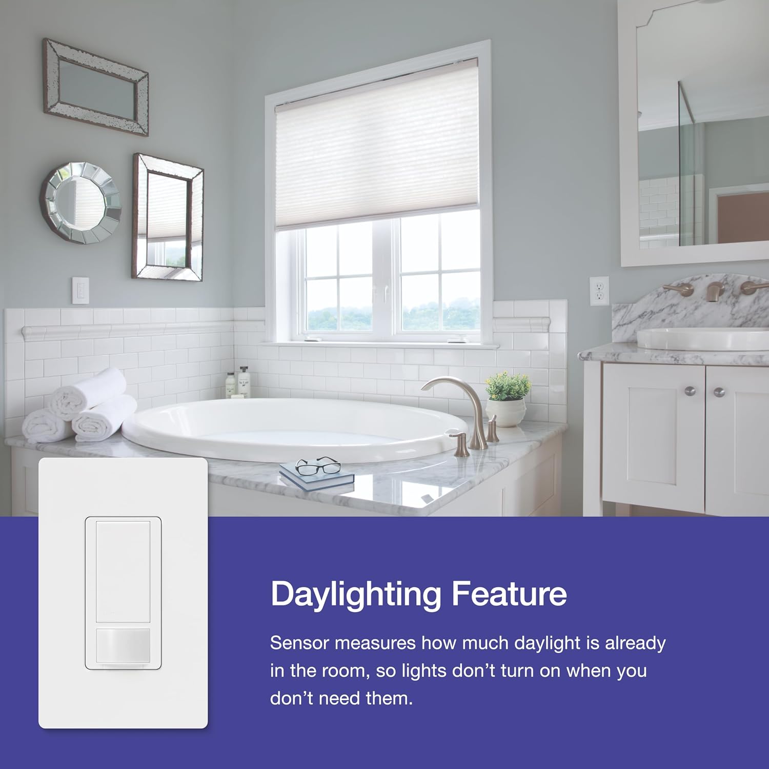 Lutron Motion Sensor Light Switch, 2 Amp Single Pole, for Any Bulb | Auto On/Auto Off sensor for bathroom, garage, laundry room, delay off timer, Title 24 compliant, MS-OPS2H-2-WH, White, 2 Pack - Image 7