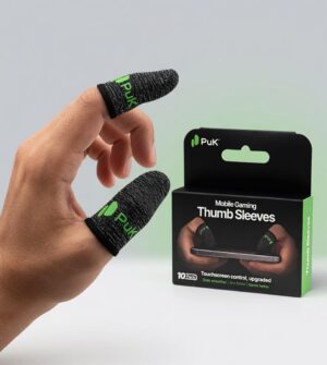 PuK Mobile Gaming Thumb Sleeves - Pack of 10 Breathable Anti-Sweat Gaming Finger Sleeves for Smooth Glide & Precision Control - Mobile Game Accessories Optimized for FPS & Battle Royale Type Games