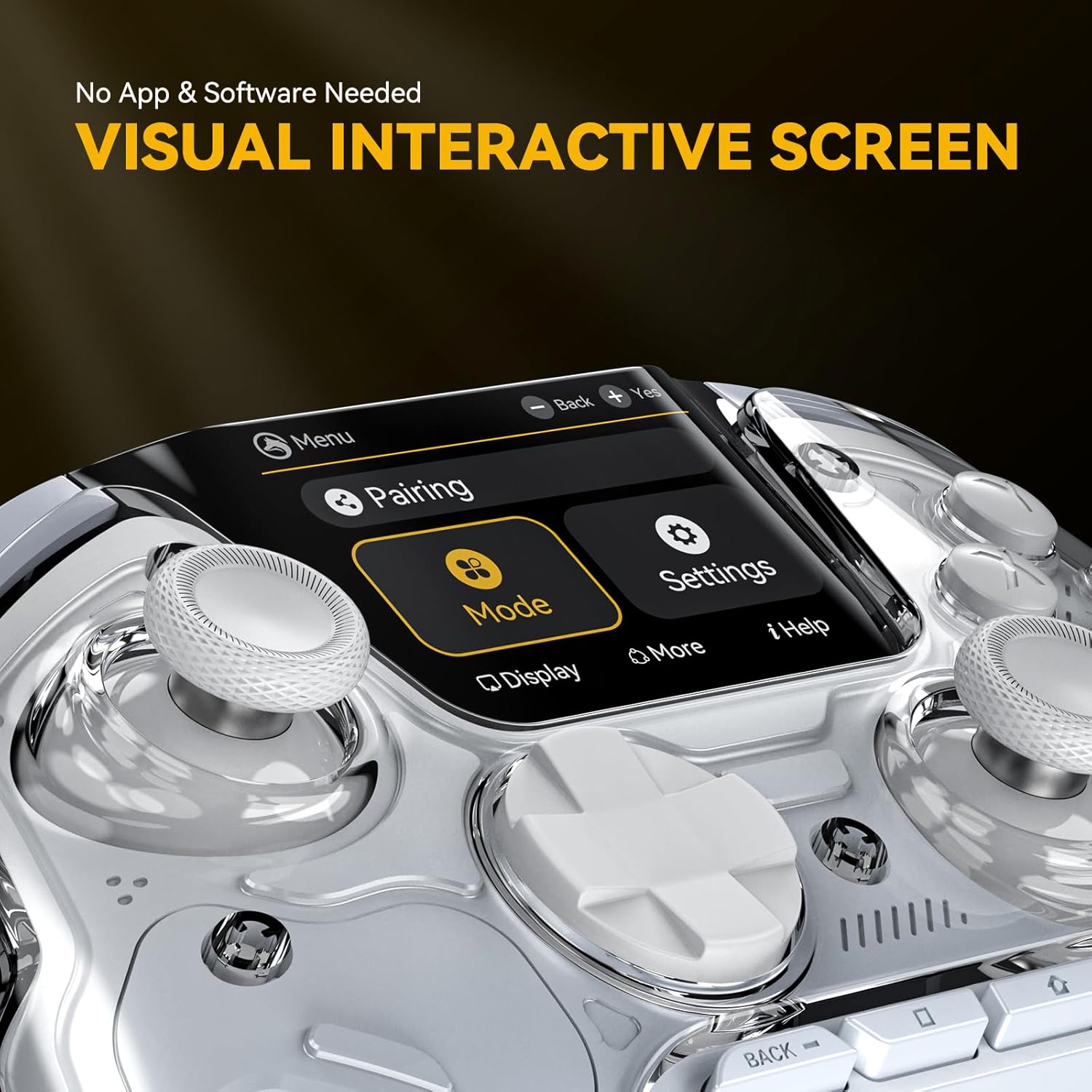ManbaOne Interactive Screen Wireless Gaming Controller for PC/Switch/Switch 2/iOS/Android,Hall Effect Stick & Trigger,RGB Lighting,Remappable Buttons,1800mAh with Charging Dock (White) | for PC/Switch1/2/iOS/Android,Hall Effect Stick & Trigger,RGB Lighting,Remappable Buttons,1800mAh with Charging Dock - Image 2
