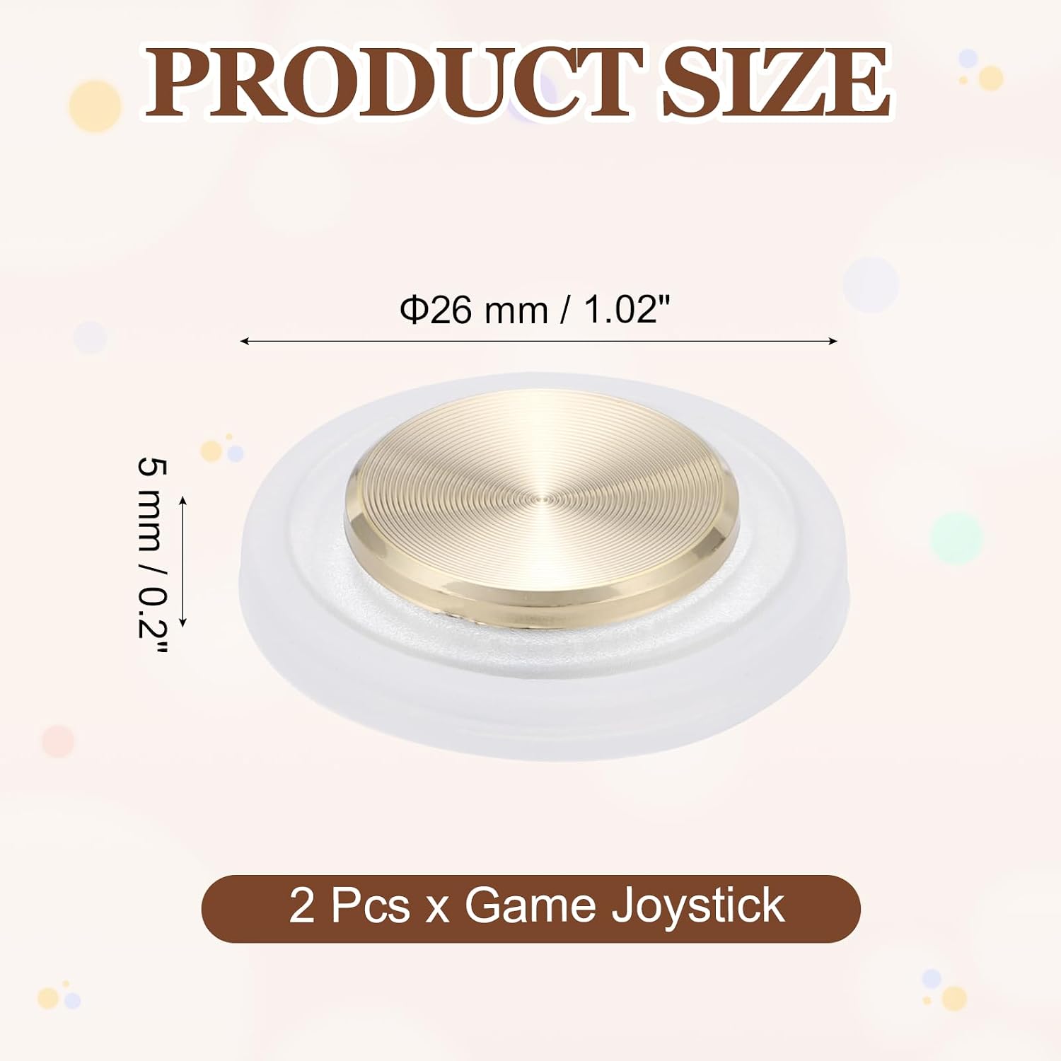 PATIKIL 2 Pcs Mobile Phone Game Joystick, Spiral Game Control Touch Screen Joystick with Storage Box for Mobile Tablet Smart Phone, Gold/White - Image 2