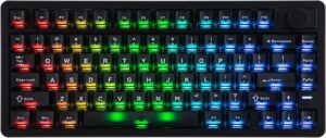 EPOMAKER HE75 V2 TMR Hall Effect Gaming Keyboard w/Changeable Knob | Rapid Triggering, 8K Polling, 0.01mm Adjustable Actuation, Hybrid Hot-Swap, Creamy & Thocky, 2.4Ghz/BT for Mac/WIN (Black)
